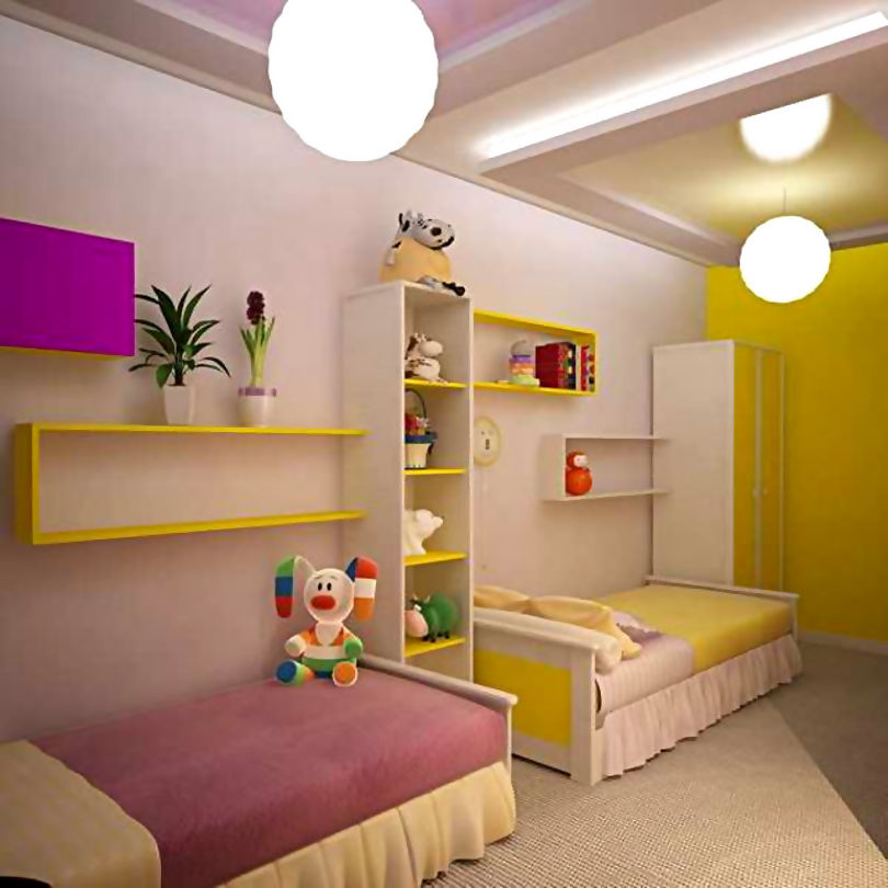 Дизайн уютной детской для двух разнополых детей